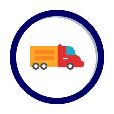 Web ve mobil uygulama tasarımınız için kamyon simgesi vektörü, dağıtım kamyonu logosu konsepti