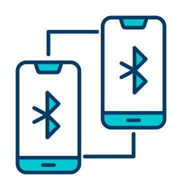 Bluetooth konsept vektör illüstrasyonuna bağlı telefonlar