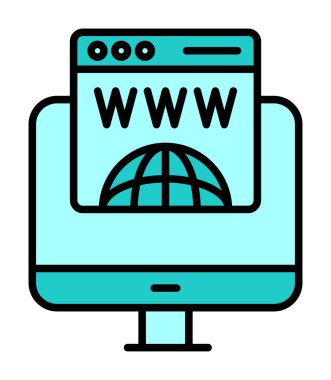 Alan Adı Kayıt Web simgesi vektör illüstrasyonu