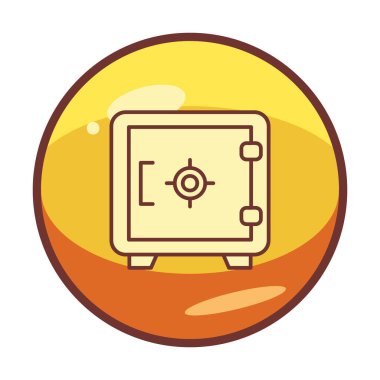 Güvenli simge, loker işareti, vektör illüstrasyonu