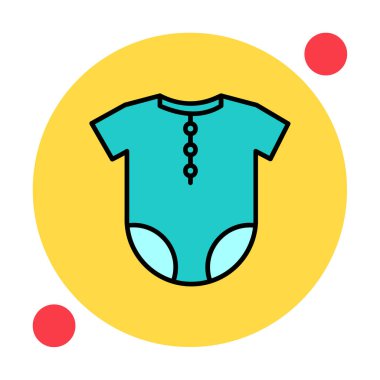 Bebek Kıyafeti Simgesi, Bebek Giysisi, Vektör İllüstrasyonu