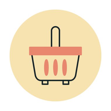 Alışveriş sepeti ikonu vektör illüstrasyonu          