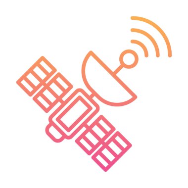 Uydu Simgesi, vektör illüstrasyonu