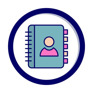 Kişi Kitabı simgesi, vektör illüstrasyonu