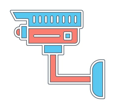 Basit bir CCTV kamera simgesi, vektör illüstrasyonu