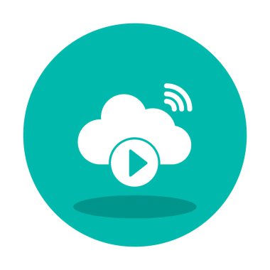 Bulut Medya Simgesi Oynuyor. Bulut Hesaplama Simgesi. 