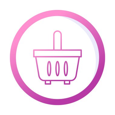 Alışveriş sepeti ikonu vektör illüstrasyonu          