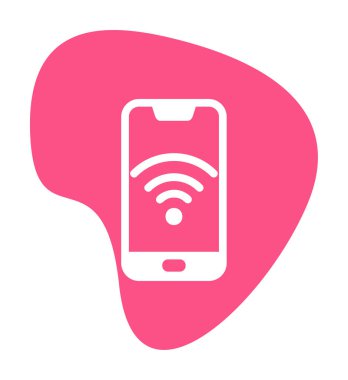 Akıllı telefon kablosuz interneti. Web simgesi basit illüstrasyon