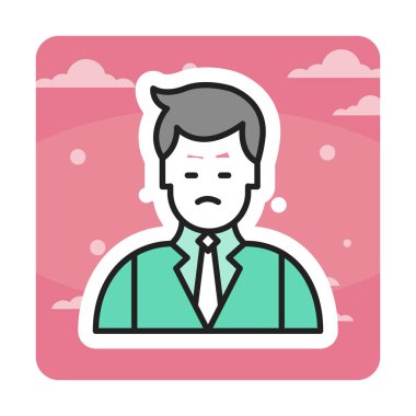 Basit Restoran Yöneticisi simgesi, vektör illüstrasyonu