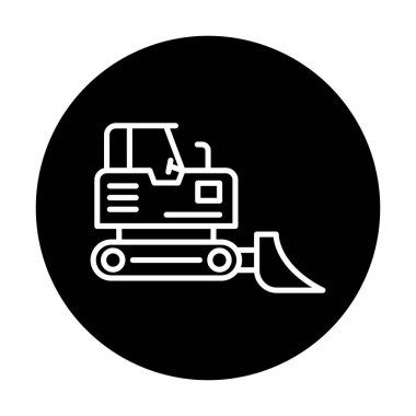 bulldozer icon vector logo illustration