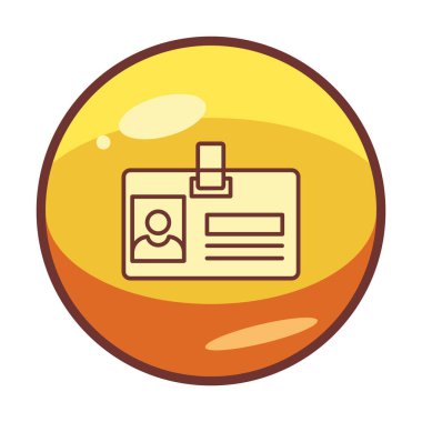 kimlik kartı simgesi, vektör illüstrasyonu basit tasarım