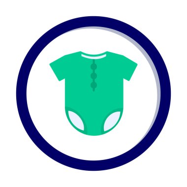 Bebek Kıyafeti Simgesi, Bebek Giysisi, Vektör İllüstrasyonu