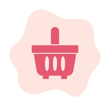 Alışveriş sepeti ikonu vektör illüstrasyonu          