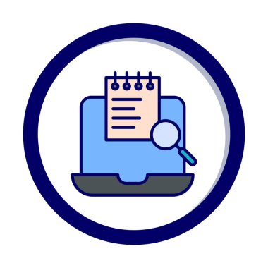 Laptop Çalışma Araması Basit satır, özet vektör ögeleri