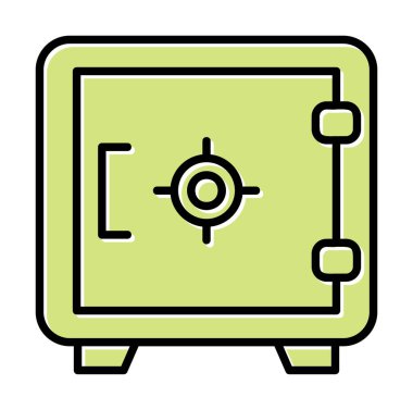 Güvenli simge, loker işareti, vektör illüstrasyonu