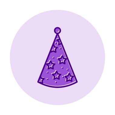 Basit Parti Şapkası simgesi, vektör illüstrasyonu