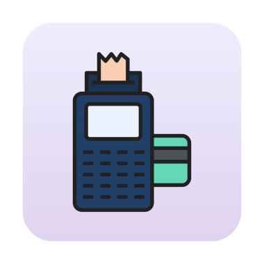 Kart okuyucu ve banka kartı, vektör illüstrasyonu