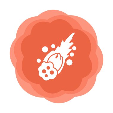 Alev Meteor düz ikon vektör çizimi