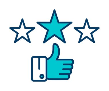 derecelendirme vektörü renk çizgisi simgesi 