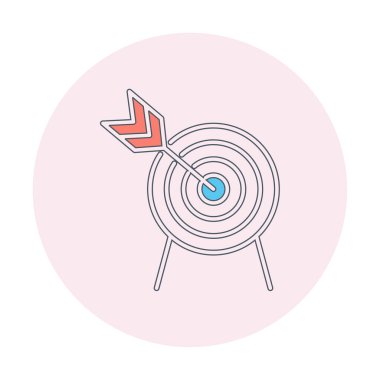 Basit hedef simgesi, hedef, vektör illüstrasyonu