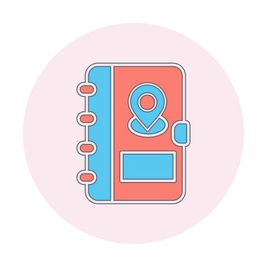 Soyut arkaplan vektöründe adres defteri simgesi izole edildi