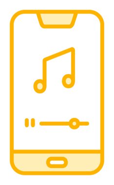 Mobil Müzik Oynatıcı ikon vektör illüstrasyonu