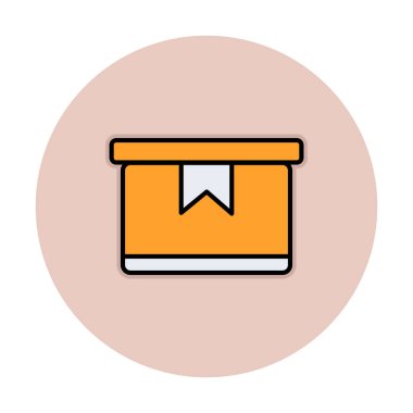 Teslimat kutusu simgesi, vektör illüstrasyonu basit tasarım