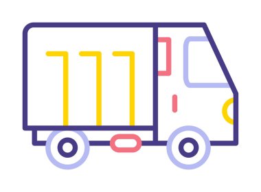 Web ve mobil uygulama tasarımınız için kamyon simgesi vektörü, kargo kamyonu logosu konsepti