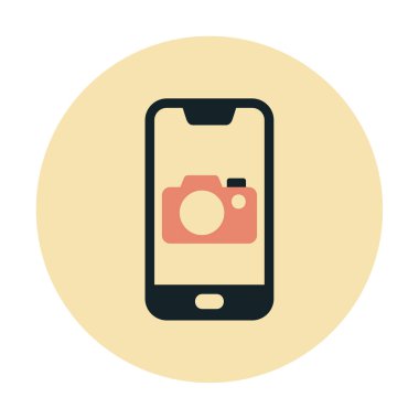 Akıllı telefon kamera simgesi, vektör illüstrasyonu 