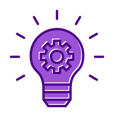 Fikir ampul ikonu vektör illüstrasyonu             