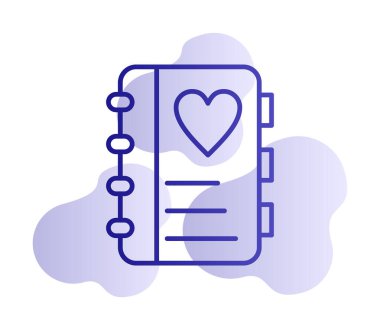 not defteri simgesi soyut arkaplan vektöründe izole edildi