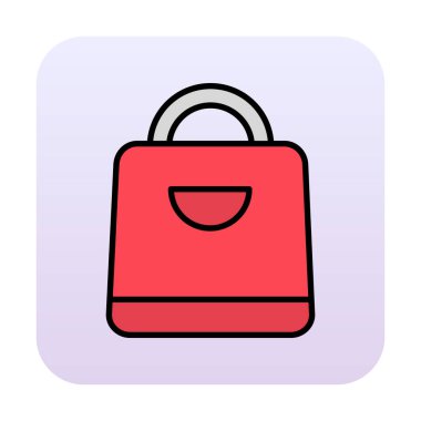 Alışveriş poşeti simgesi, vektör illüstrasyonu basit tasarım