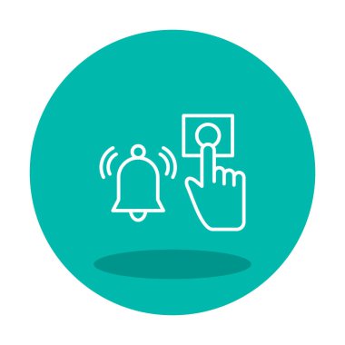 Acil durum alarm düğmesine basın Web simgesi, vektör illüstrasyonu 
