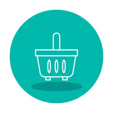 Alışveriş sepeti ikonu vektör illüstrasyonu          