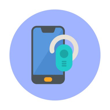 Kulaklık ve akıllı telefon web simgesi, vektör illüstrasyonu