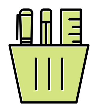 Kırtasiye web simgesi beyaz arkaplanda izole edildi