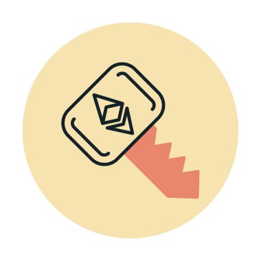 Ethereum anahtar simgesi, vektör illüstrasyon tasarımı