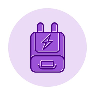 Adaptör simgesi. özet güç dolgu vektör rengi düz izole 