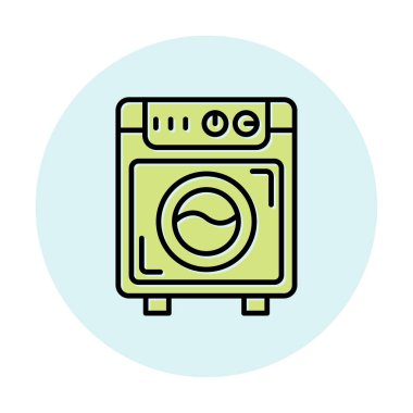 çamaşır makinesi simgesi. Kıyafetler için çamaşır makinesi vektör simgesi çizimi.                                        