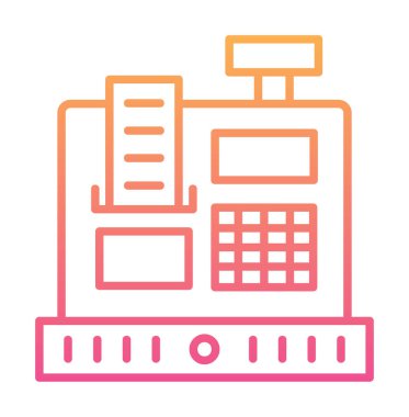 Kasiyer Makine simgesi vektör illüstrasyonu