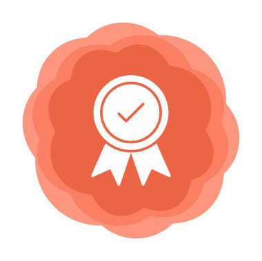 Onaylanmış madalya simgesi, vektör illüstrasyonu.