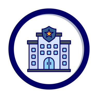 Polis karakolu simgesi, vektör illüstrasyonu basit tasarım