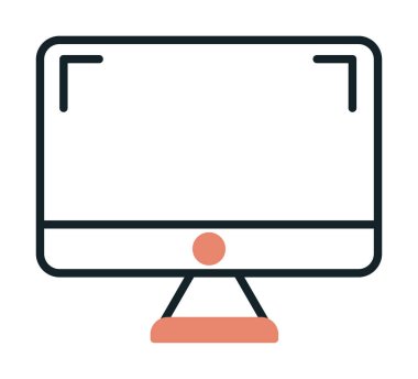 bilgisayar izleme simgesi, vektör illüstrasyonu basit tasarım