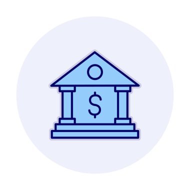 Beyaz arka plan üzerinde izole banka simgesi