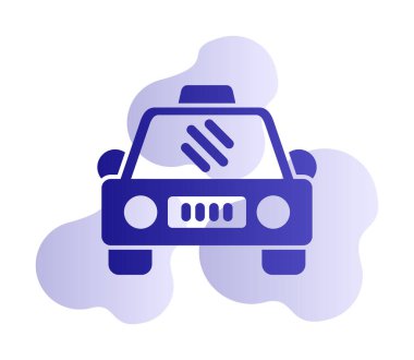 Basit taksi arabası simgesi, vektör illüstrasyonu