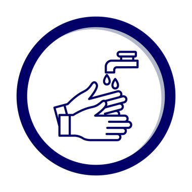 Basit El Yıkama simgesi, vektör illüstrasyonu