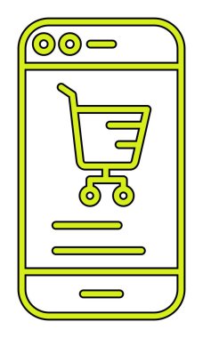 Basit Çevrimiçi Telefon Pazarlama simgesi, vektör illüstrasyonu