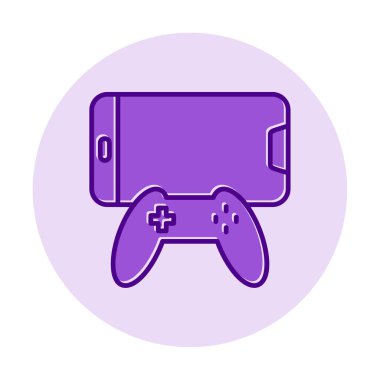 Joystick ve Mobile. Web simgesi basit illüstrasyon                