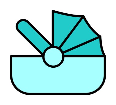 Bebek Araba Koltuğu ikonu. vektör illüstrasyonu