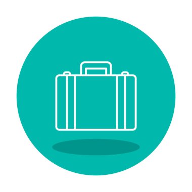 Evrak çantası vektör düz simgesi. İş durumu simgesi, bavul emojisi, vektör illüstrasyonu